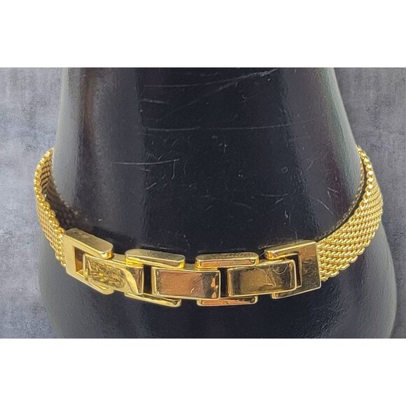 Danbury Mint Marjorie Monogrammed Bracelet 14k Gold Plated Two Diamond 7.5-8.5" - Picture 5 of 16